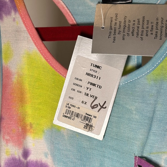 Flowers by Zoe Women’s size 6x PINK TIE DYE Tank Top. NEW WITH TAGS - Picture 2 of 10
